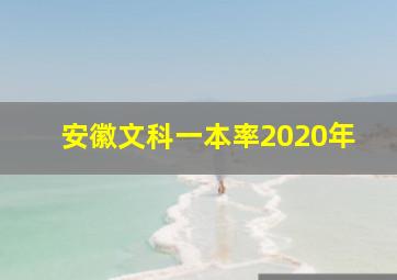 安徽文科一本率2020年