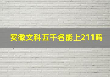 安徽文科五千名能上211吗