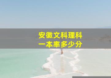 安徽文科理科一本率多少分