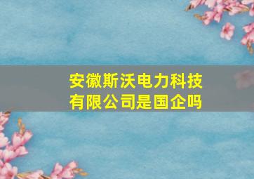 安徽斯沃电力科技有限公司是国企吗