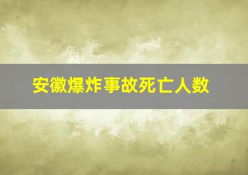 安徽爆炸事故死亡人数