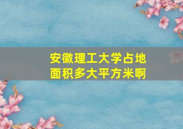 安徽理工大学占地面积多大平方米啊