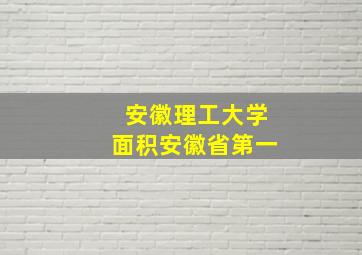 安徽理工大学面积安徽省第一