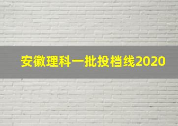 安徽理科一批投档线2020