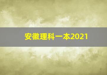 安徽理科一本2021