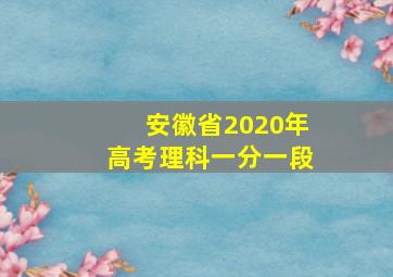 安徽省2020年高考理科一分一段