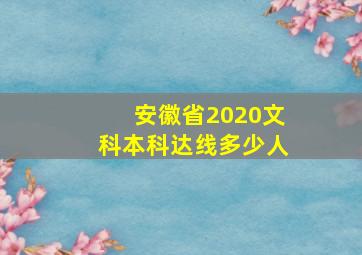 安徽省2020文科本科达线多少人