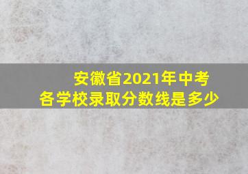 安徽省2021年中考各学校录取分数线是多少