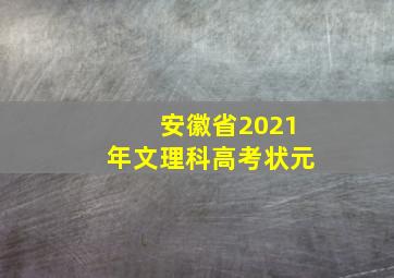 安徽省2021年文理科高考状元