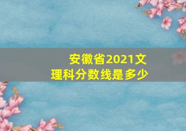 安徽省2021文理科分数线是多少