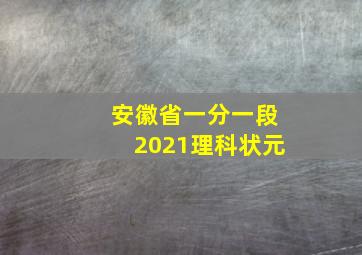 安徽省一分一段2021理科状元