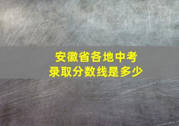 安徽省各地中考录取分数线是多少