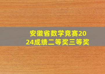 安徽省数学竞赛2024成绩二等奖三等奖