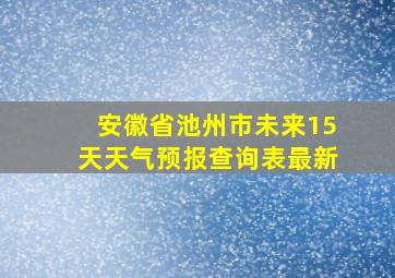 安徽省池州市未来15天天气预报查询表最新