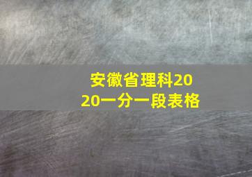 安徽省理科2020一分一段表格