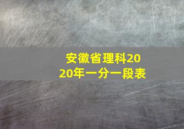 安徽省理科2020年一分一段表