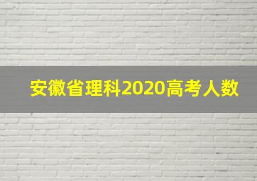 安徽省理科2020高考人数