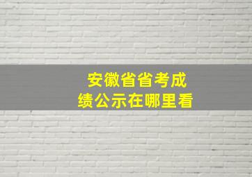 安徽省省考成绩公示在哪里看