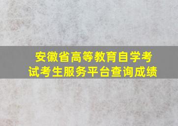 安徽省高等教育自学考试考生服务平台查询成绩