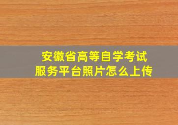 安徽省高等自学考试服务平台照片怎么上传