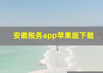 安徽税务app苹果版下载