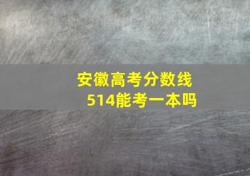 安徽高考分数线514能考一本吗