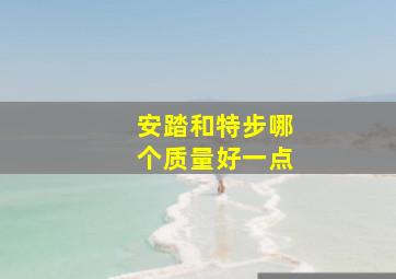 安踏和特步哪个质量好一点