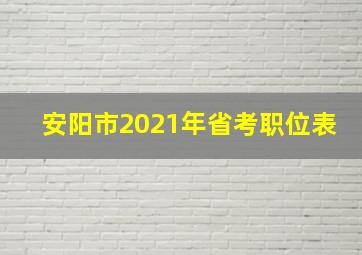 安阳市2021年省考职位表