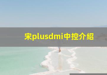 宋plusdmi中控介绍