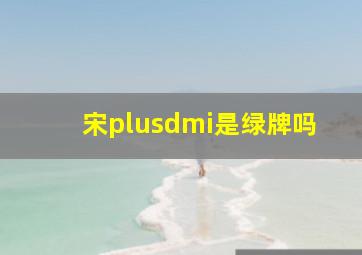 宋plusdmi是绿牌吗