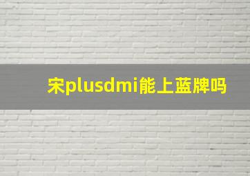 宋plusdmi能上蓝牌吗