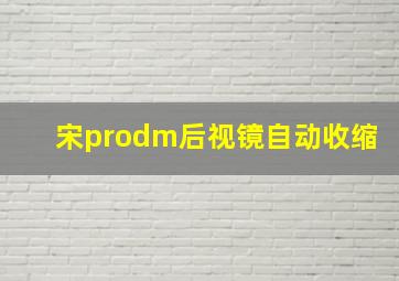 宋prodm后视镜自动收缩