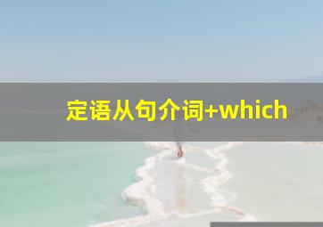 定语从句介词+which