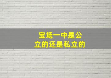 宝坻一中是公立的还是私立的