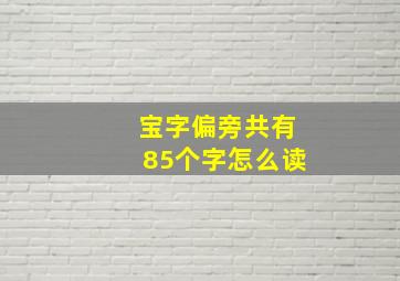 宝字偏旁共有85个字怎么读