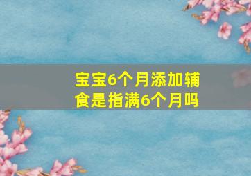 宝宝6个月添加辅食是指满6个月吗