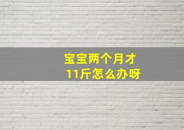 宝宝两个月才11斤怎么办呀