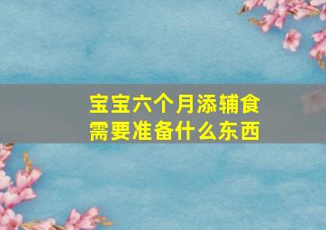 宝宝六个月添辅食需要准备什么东西