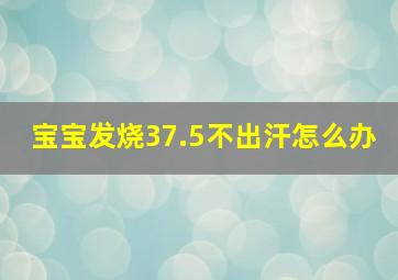 宝宝发烧37.5不出汗怎么办