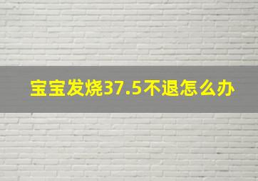 宝宝发烧37.5不退怎么办