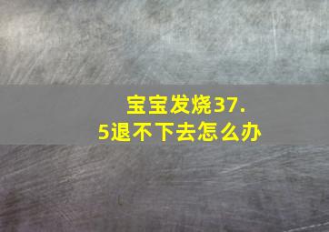 宝宝发烧37.5退不下去怎么办