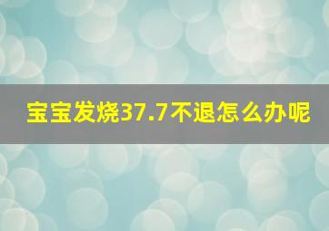 宝宝发烧37.7不退怎么办呢