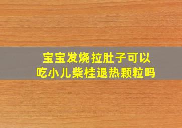 宝宝发烧拉肚子可以吃小儿柴桂退热颗粒吗