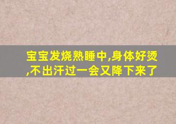 宝宝发烧熟睡中,身体好烫,不出汗过一会又降下来了