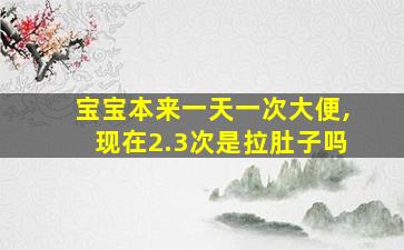 宝宝本来一天一次大便,现在2.3次是拉肚子吗