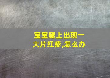 宝宝腿上出现一大片红疹,怎么办