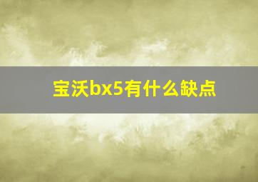 宝沃bx5有什么缺点