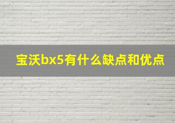 宝沃bx5有什么缺点和优点