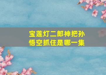 宝莲灯二郎神把孙悟空抓住是哪一集