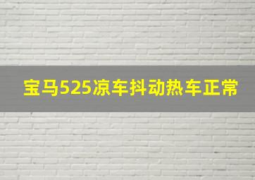 宝马525凉车抖动热车正常